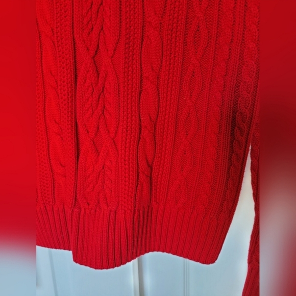 Willi Smith Women's Turtleneck 100% Cotton Sweater Cozy Knit Red Medium - Picture 8 of 10